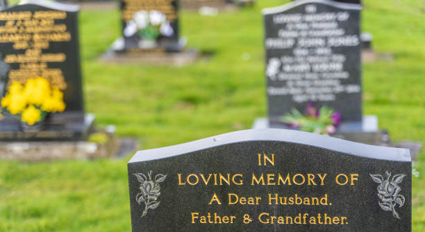 istock Gravestone for father husband and grandfather 1310058451
