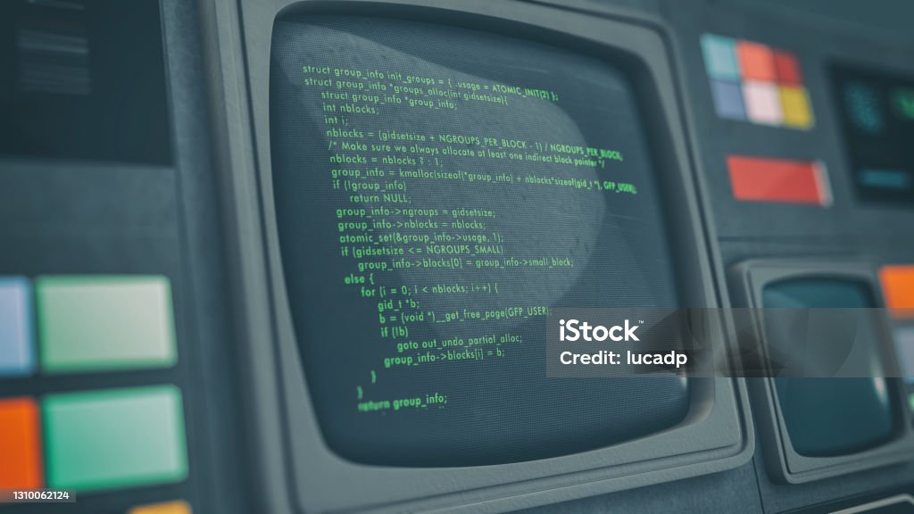 Old Computer Codein Programming Code Stock Photo - Download Image Now - Retro Style, Coding ...