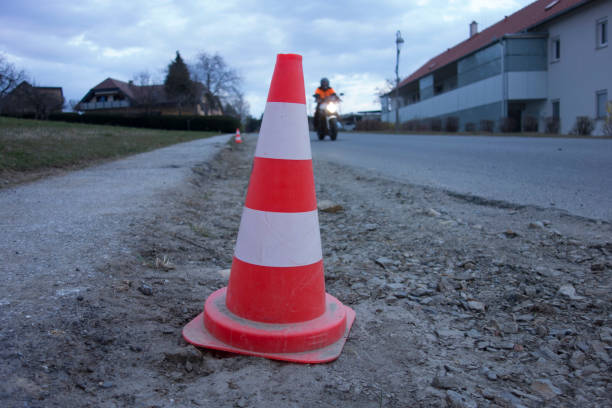istock pylon as floor marking or road marking 1310063645