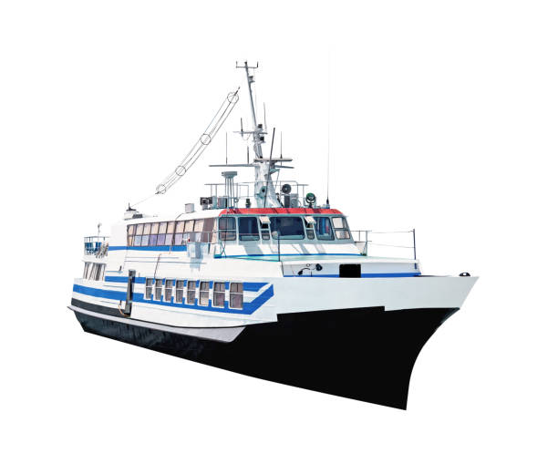 Passenger ferry boat Passenger ferry boat isolated on white background passenger craft stock pictures, royalty-free photos & images