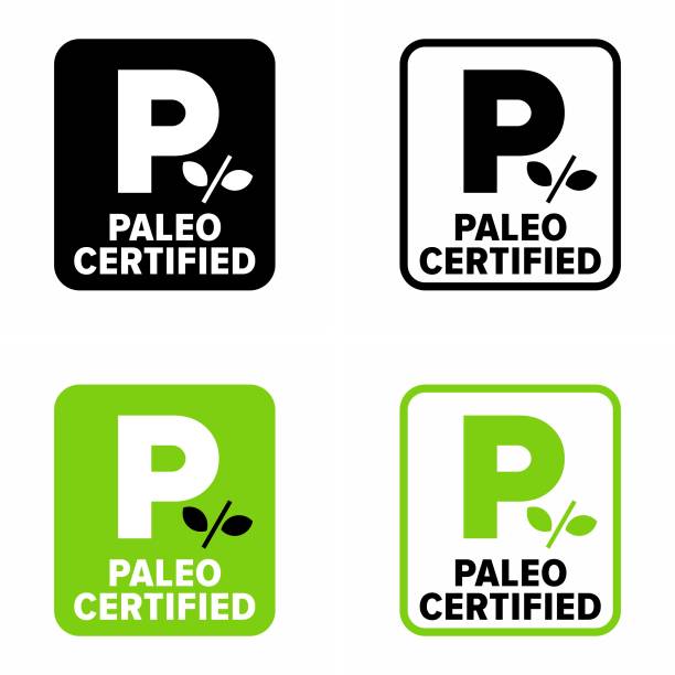 Paleo certified vector information sign Available in high-resolution and good quality to fit the needs of your project. paleo stock illustrations