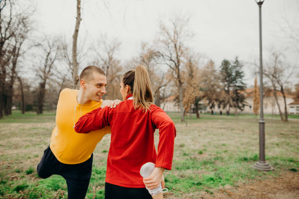 istock Couple jogging outdoor 1310064731