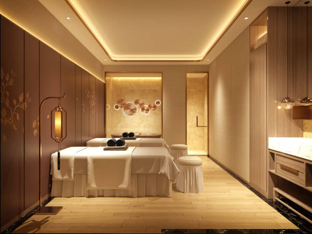 3d render of massage room 3d render of massage room spa room stock pictures, royalty-free photos & images