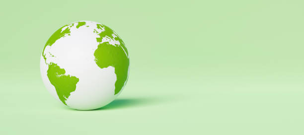 istock banner with white and green planet earth on green background 1310066225