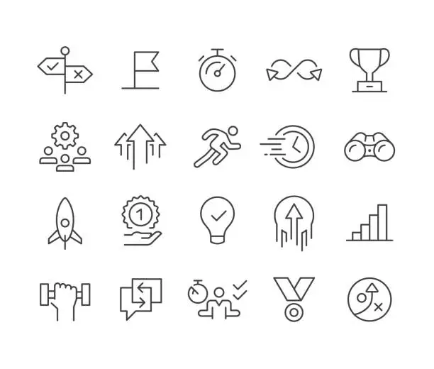 Vector illustration of Productivity Icons - Classic Line Series