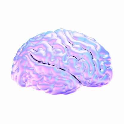 3d Brain in trippy colors