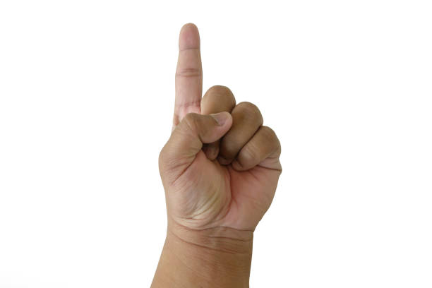 istock Number one index finger isolated on white background. With clipping path. 1310071362