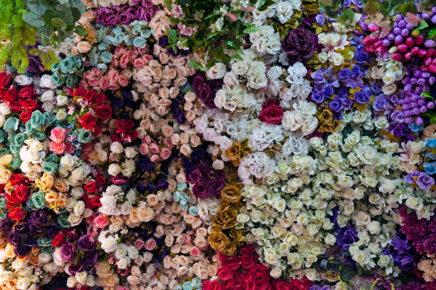 Flower garden, parterre, flowers, beatiful stock photo