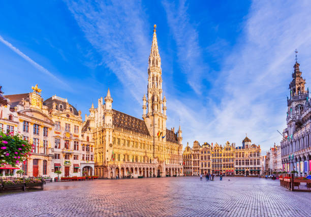 Brussels, Belgium. Brussels, Belgium. Grand Place. Market square surrounded by guild halls. capital region stock pictures, royalty-free photos & images