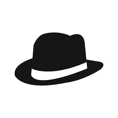 Fedora Hat icon, gentleman's hat isolated on white. Vector illustration