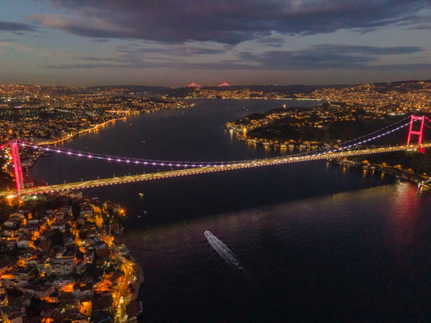 fatih sultan mehmet puente beykoz estambul turquía - ortakoy mosque bridge bosphorus istanbul fotografías e imágenes de stock