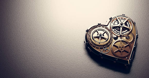 istock Heart shape clockwork. Gears and cogs mechanism. Valentine's Day 1310092117