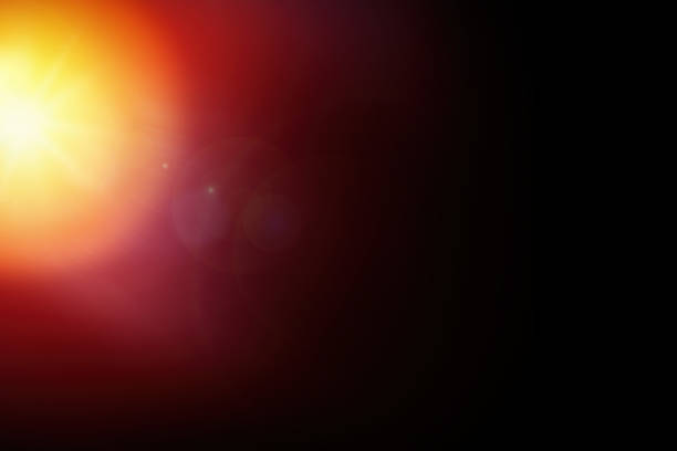 istock Abstract lens flare, lighting effect elements, solar energy, sun light on black background 1310093287