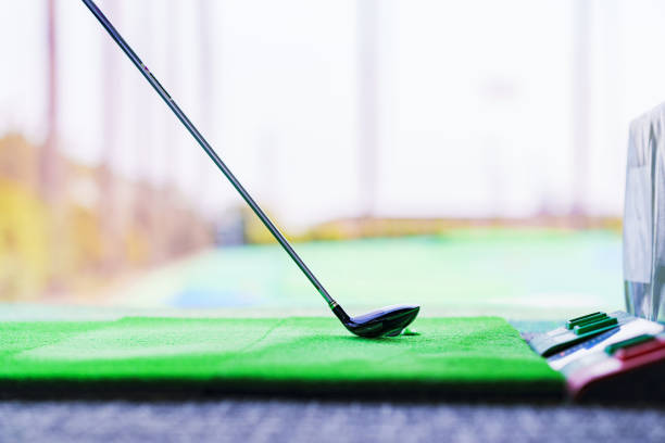Golf club and ball on Artificial grass in Japan
