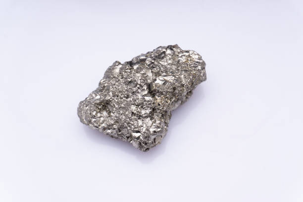 istock Natural gemstone pyrite on white background 1310098999