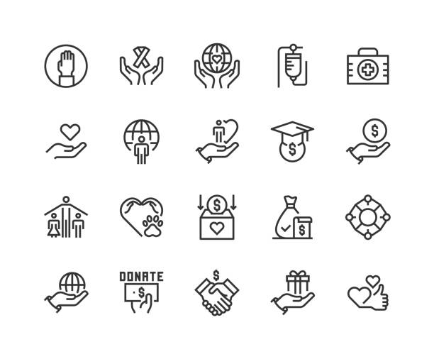 helfende hand, nächstenliebe, volunter, spende, care icon design - sponsor stock-grafiken, -clipart, -cartoons und -symbole