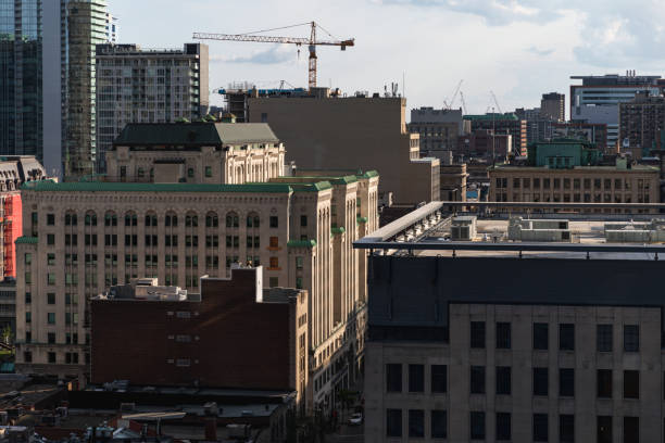 istock high angle view of a city with buildings around 1310100932