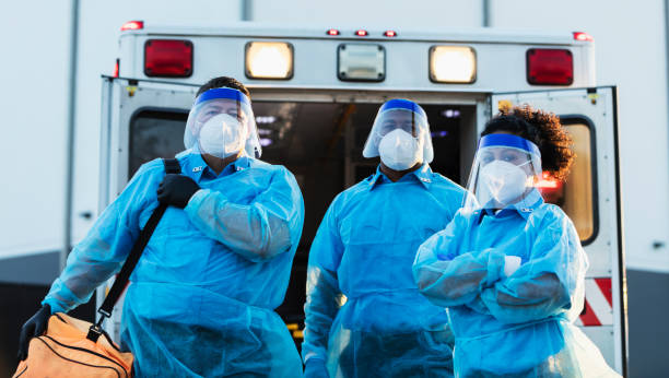 istock Paramedics working, wearing PPE during COVID-19 1310106245