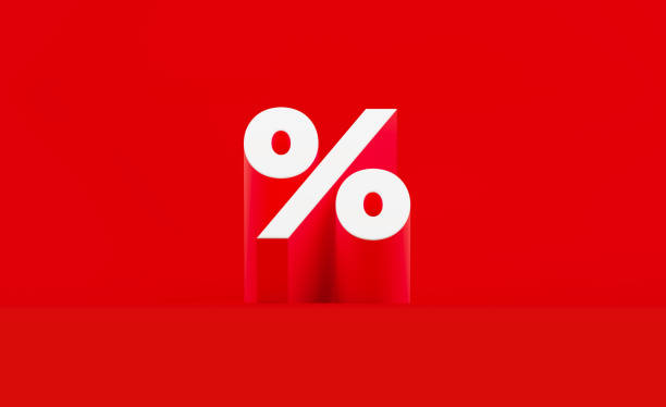 istock White Percentage Sign Sitting On Red Background 1310107728