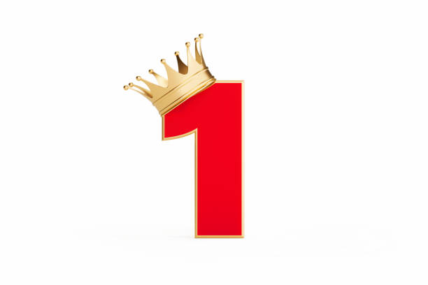 istock Number One With Gold Crown Isolated On White Background 1310108044