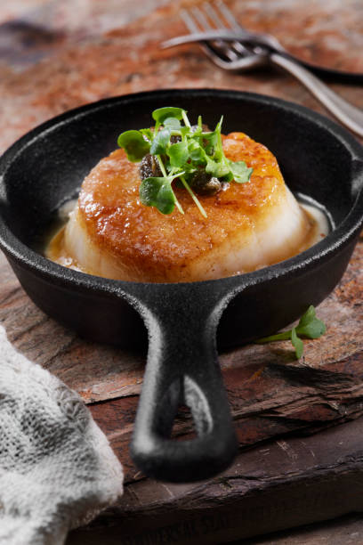 istock Jumbo Pan Seared Diver Scallops with Roasted Cauliflower Puree 1310108474