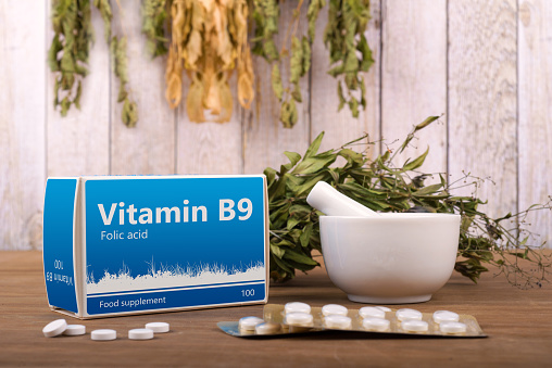 Food supplement vitamin in tablet form - Vitamin B9 Folic Acid