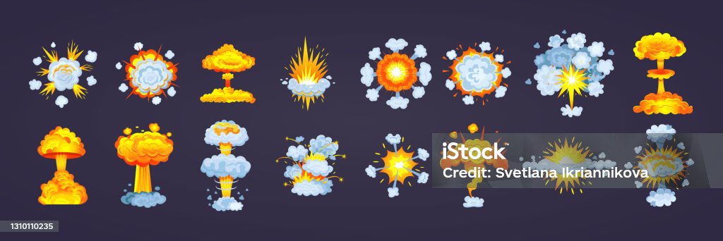 Explosion Animation Grid Animation For Game Of Explosion Effect Frame Comic Animation With ...