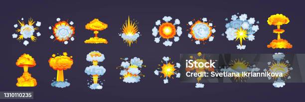 Comic Frame Explosion Animation For Game Of Explosion Effect Frame Comic Animation With ...
