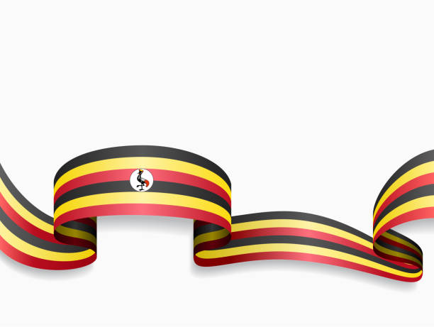 Ugandan flag wavy abstract background. Vector illustration. Ugandan flag wavy abstract background layout. Vector illustration. uganda stock illustrations