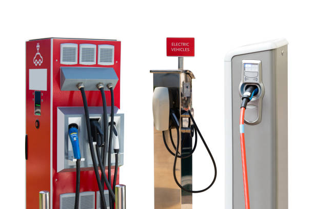 istock Set of electric vehicles charging stations 1310111719