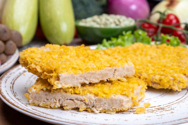 istock Vegetarian schnitzel  made from grains, soybeans, vegetables and legumes 1310111844