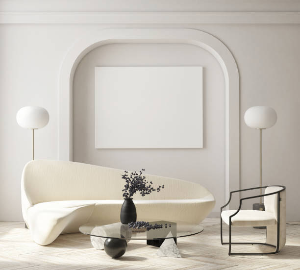istock mock up poster frame in modern interior background, Art Deco style, 3D render 1310119395
