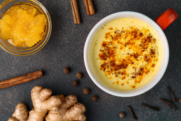 istock Turmeric Latte or Golden Milk, ginger, honey, curcuma, cinnamon, pepper 1310119455