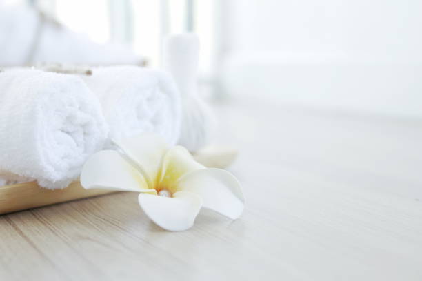 istock Spa accessories, Beautiful composition of spa, spa relax concept,  herbs for massage, beautiful sap set on wood table, For marketing products