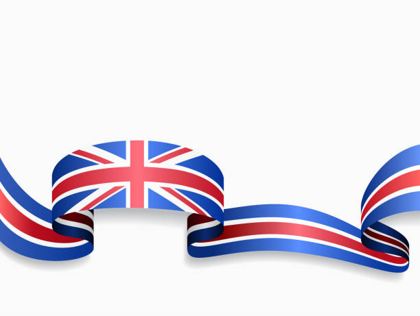 illustrazioni stock, clip art, cartoni animati e icone di tendenza di bandiera britannica sfondo astratto ondulato. illustrazione vettoriale. - flag britain