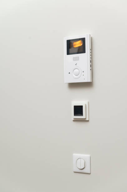 istock intercom, air conditioning control, switches on the wall in the apartment, free space 1310132115