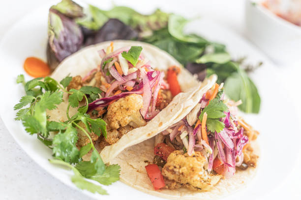 istock Plant-Based Cauliflower Tacos on Soft Corn Tortillas 1310133363