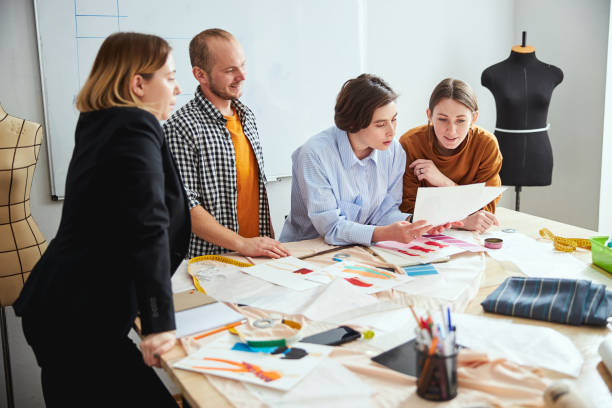 istock Careful consideration of the new sewing pattern 1310134280