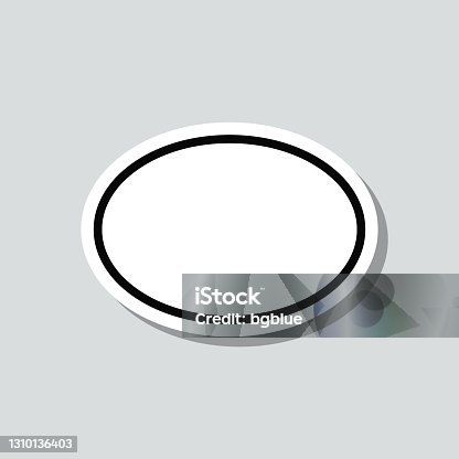 istock Oval. Icon sticker on gray background 1310136403