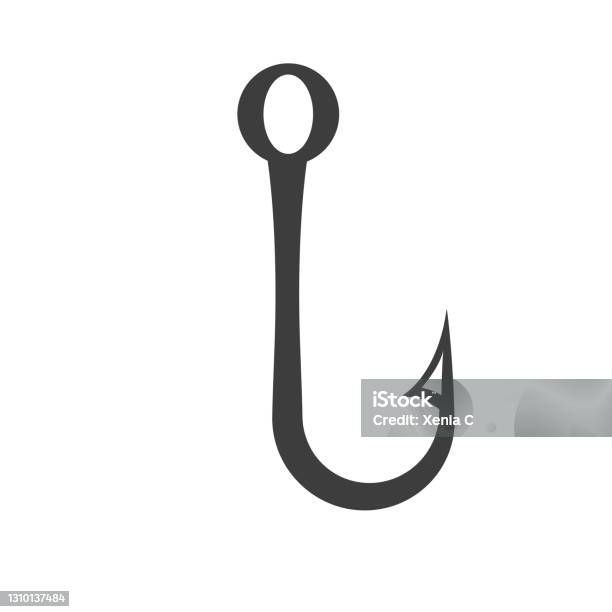 Fishing Hook Silhouette Isolated Vector Illustration On White Stock  Illustration - Download Image Now - iStock