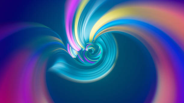 абстрактный 3d разноцветный витой array туннель формирование фон - blur band стоковые фото и изображения