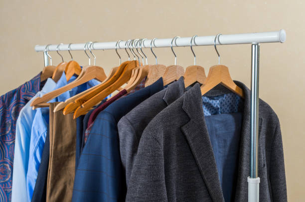istock Men's suits on a hanger 1310141503