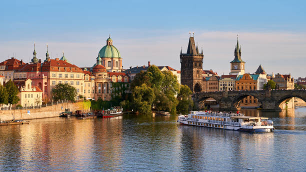 istock Charles bridge crossing Vltava river in Prague, Czech Republic 1310142359