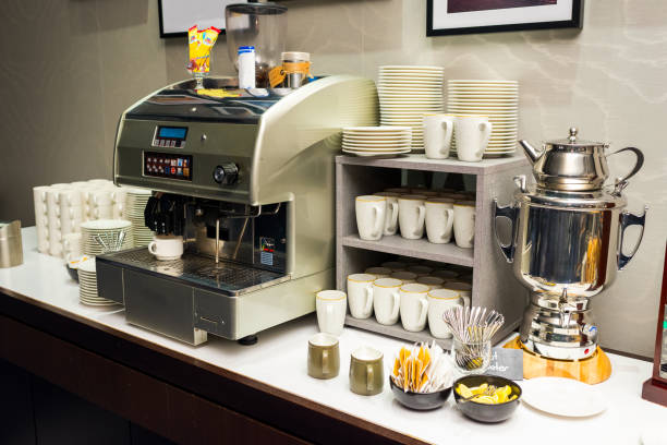 istock coffee machine and a with hot water for tea 1310146345