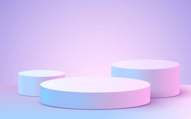 istock Abstract scene background. Cylinder podium on background. Product presentation, mock up, show cosmetic product, Podium, stage pedestal or platform. 1310146359