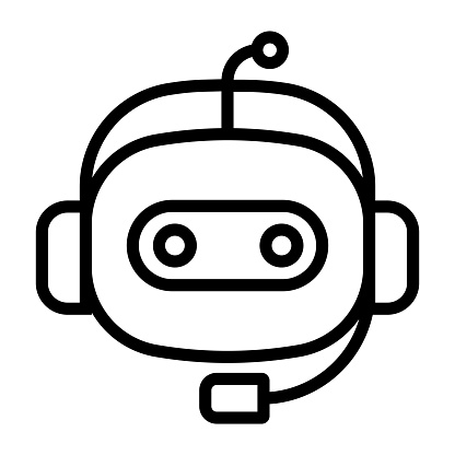Chatbot Line Icon, Outline Symbol Vector Illustration