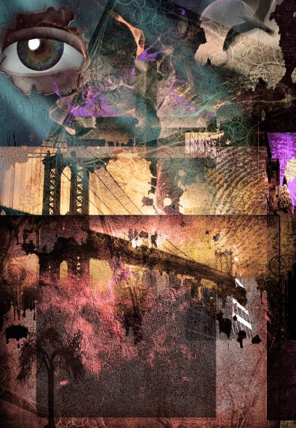 istock Grunge Dark Textured Manhattan Bridge 1310149094
