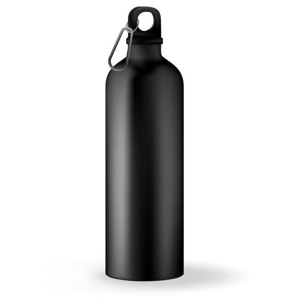 istock Fitness running blender Bike metal reusable drink flask. 3d realistic vector mockup. Illustration of container water for sport bike and fitness. 1310150425