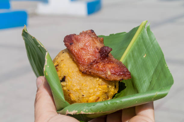 peruvian meal tacacho and cecina - iquitos imagens e fotografias de stock