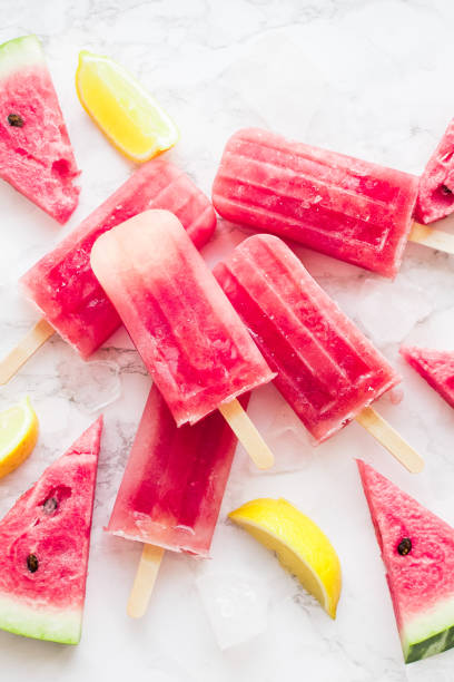 istock Homemade watermelon popsicles with ice 1310158023